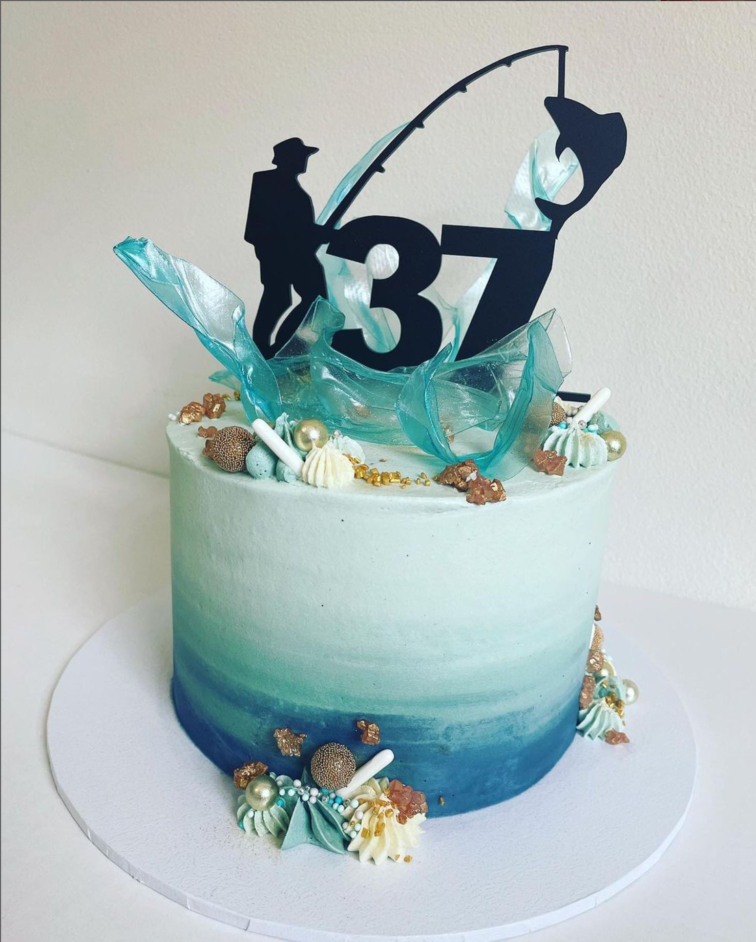 Fishing Theme Cake Topper Birthday Party Theme Decorated - Temu United Arab  Emirates