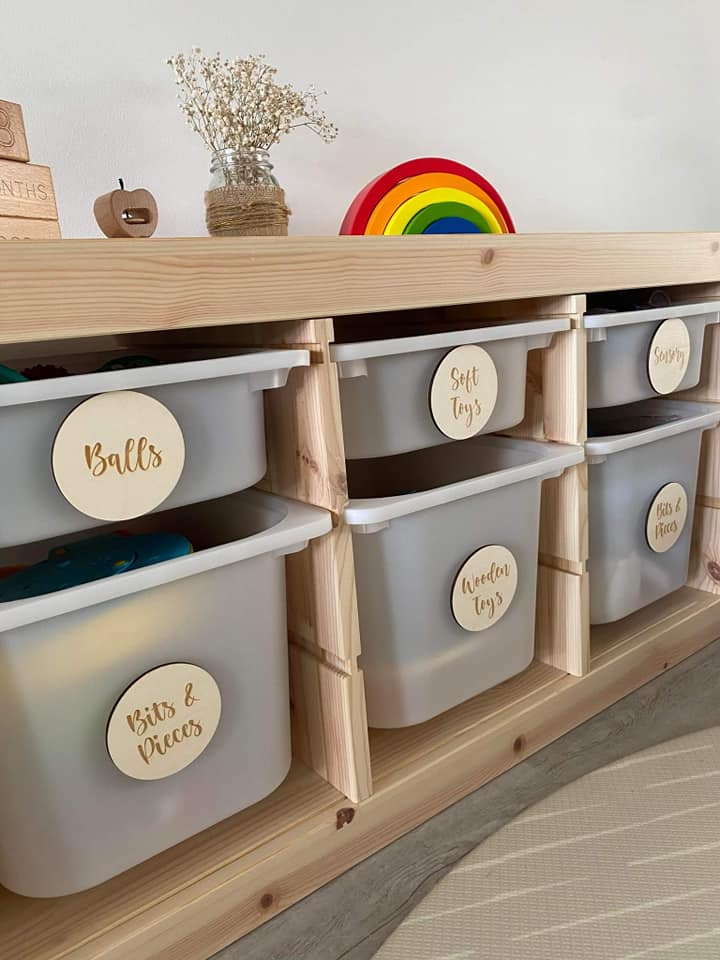 Wooden Toy Box Labels Personalised Luxe Laser Studio